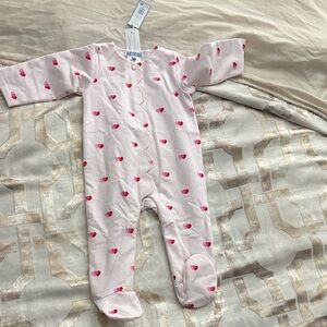 Baby Pink Heart-Print One-Piece Romper - Kids One Piece jacadi